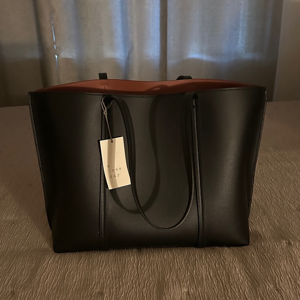 A New Day Black and Brown Tote Bag